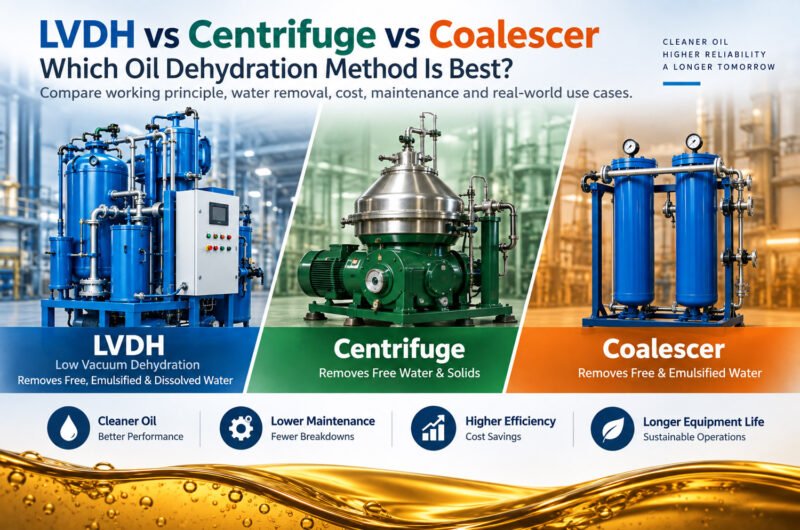 LVDH machine, centrifuge and coalescer compared side by side LVDH machine, centrifuge and coalescer compared side by side